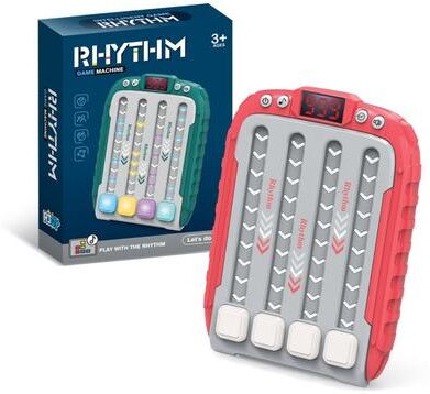 Inspire Daily Merch Brain Training Music Rhythm Game Machine Light Up Puzzle Sensory Toys Montessori Travel Educational Toy For Kids red