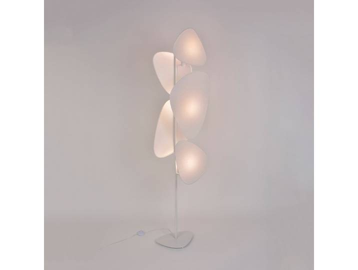 Screen Stehlampe Papier weiß Höhe 179 cm - MARKET SET - Schlafzimmer - Metall - Mehrflammig