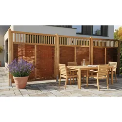 Sichtschutz Weide 180 x 180 cm – Weidenzaun aus geölten Weidenruten – Weidenflechtzaun – geflochtener Sichtschutz für Garten & Terrasse