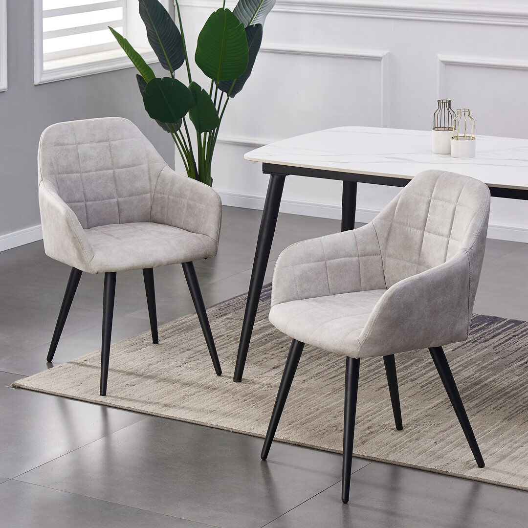 17 Stories Aliauna 47 cm H Velvet Armchair Light Grey 82cm H X 57cm W X 59cm D