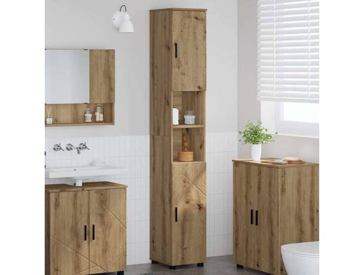 HSF® Colonne WC/Meuble de salle de bain - Meuble rangement pour bain/ARMOIRE WC - haut chêne artisanal 30x35x192 cm mcv79565