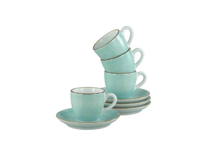 TASSENSET Vintage Nature Türkis, Weiß
