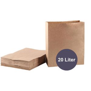 ZURAS Müllbeutel 20 Liter, braun, 50 Stück