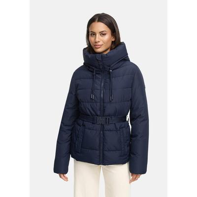Winterjacke MARIKOO "Himee", Damen, Gr. M, blau (navy), Obermaterial: 100% Polyester. Futter: 100% Polyester. Wattierung: 100% Polyester. Ärmelfutter: 100% Polyester, Jacken Winterjacke, mit praktischem Taillengürtel und robuster Klickschnalle