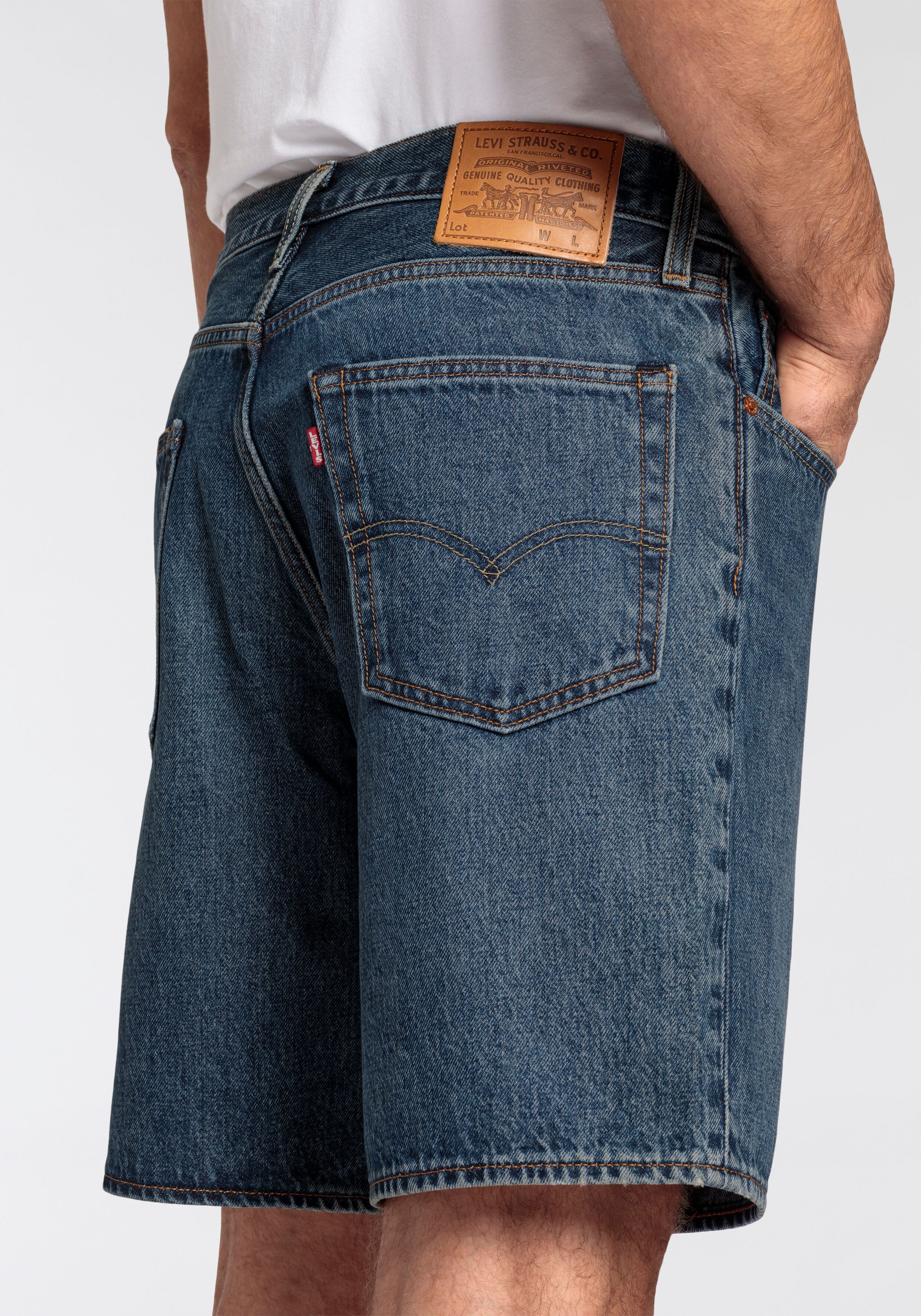 Jeansshorts LEVI'S "468 LOOSE SHORTS", Herren, Gr. 31, N-Gr, blau (picnic, friends sho), Denim/Jeans, Obermaterial: 100% Baumwolle, loose fit, Jeans Jeansshorts, Sommerhose picnic, friends sho 31, N-Gr