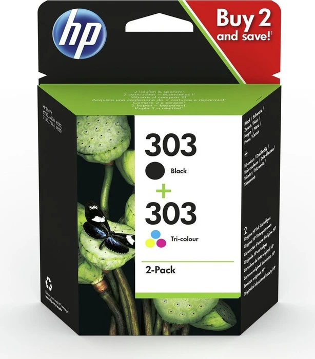 HP 303 2-PACK BLACK/TRI-COLOR