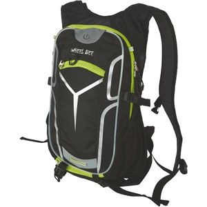 Wheel-Bee Rucksack Bike Stelvio, mit LED-Licht, 46 cm, mit Laptopfach, schwarz, Polyester, wasserabweisend, 18 Liter