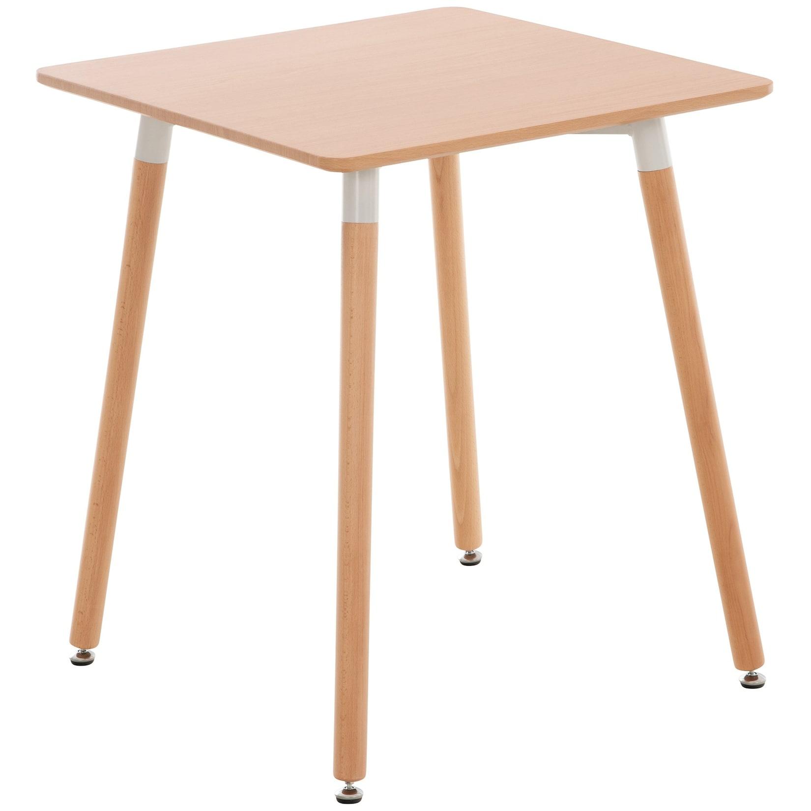 CLP Küchentisch Viborg I Esstisch Im Skandinavischen Design Für Wohnzimmer Mit MDF Tischplatte I Buchenholzgestell, Justierbare Bodenschoner