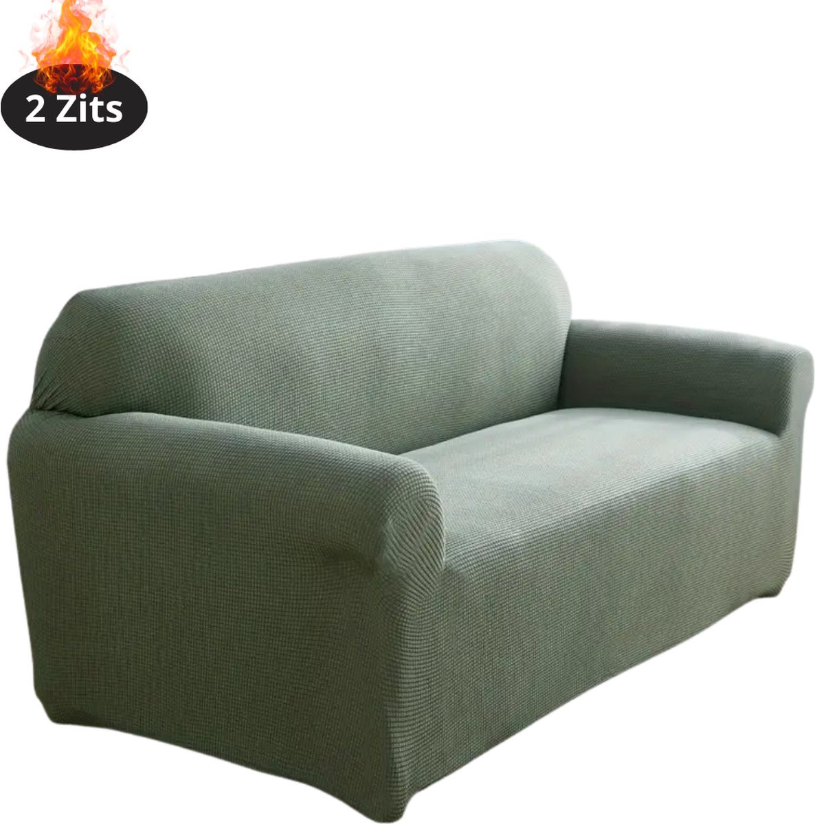 Bovista Bankhoes Groen - Stretch Bankbeschermer voor 2 Zits Sofa