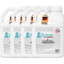 FUTUM 4x5L Silberfischspray / Asselspray bekämpft Insekten, Eier, Larven, Insektenspray ohne Biozide auf Wasserbasis,  Sofortwirkung ohne Flecken