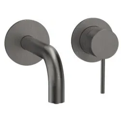 Herzbach MODUL7 Waschtisch-Armatur 70.701602.1.40 Fertigset 160mm Black Steel