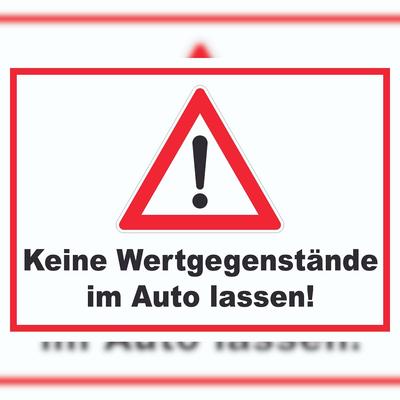 HB-Druck Keine Wertgegenstände im Auto lassen! A5 (148x210mm)