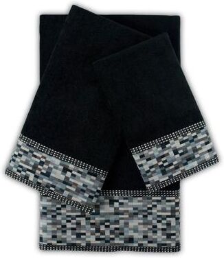 Sherry Kline Oreville Black 3-piece Embellished Towel Set