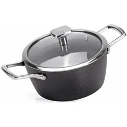 Moneta Alluflon Kasserolle Armonia Finegres 20cm mit, Pfanne + Kochtopf, Schwarz, Grau
