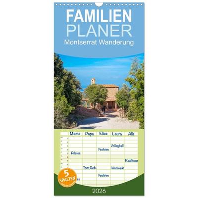 Familienplaner 2026 - Montserrat Wanderung mit 5 Spalten (Wandkalender, 21 x 45 cm) CALVENDO