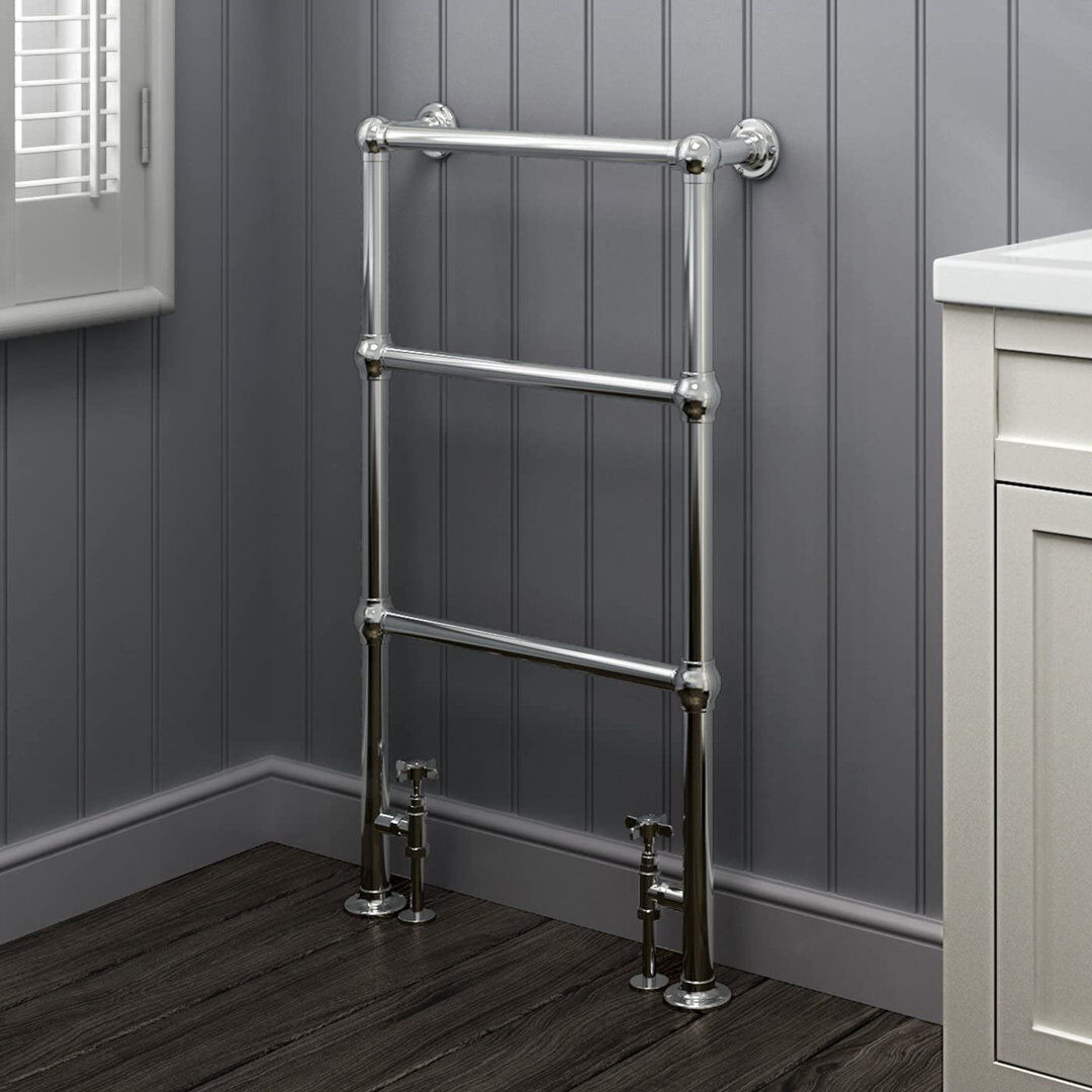 iBathUK Traditional Victorian Chrome Heated Towel Rail Bathroom Radiator-Chrome Chrome 914mm H