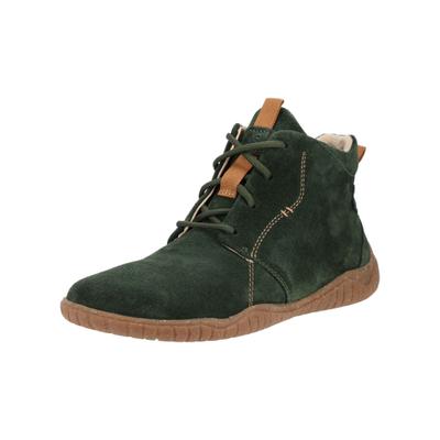 Schnürstiefelette JOSEF SEIBEL "Josef Seibel Stiefelette Veloursleder", Damen, Gr. 42, dunkelgrün, Veloursleder, Schuhe Schnürstiefelette