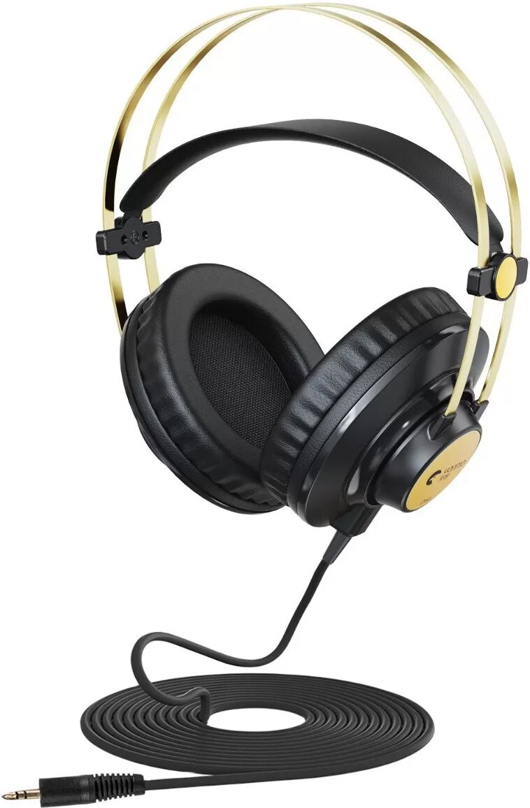 INF D66 Monitor Kopfhörer - Kabelgebundene Over-Ear Kopfhörer mit 40mm Treiber Schwarzes Gold
