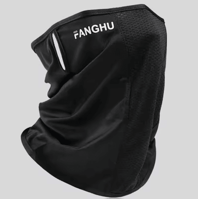 Inspire Picks Breathable Sun Protection Face Mask Anti UV Mesh Neck Gaiter With Elastic Ear Loops black