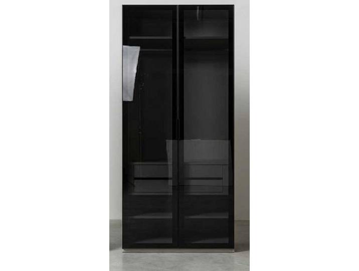 JVmoebel Kleiderschrank Kleiderschrank Schwarz Modern Edel Schrank Glas Schrankwand (1-tlg)
