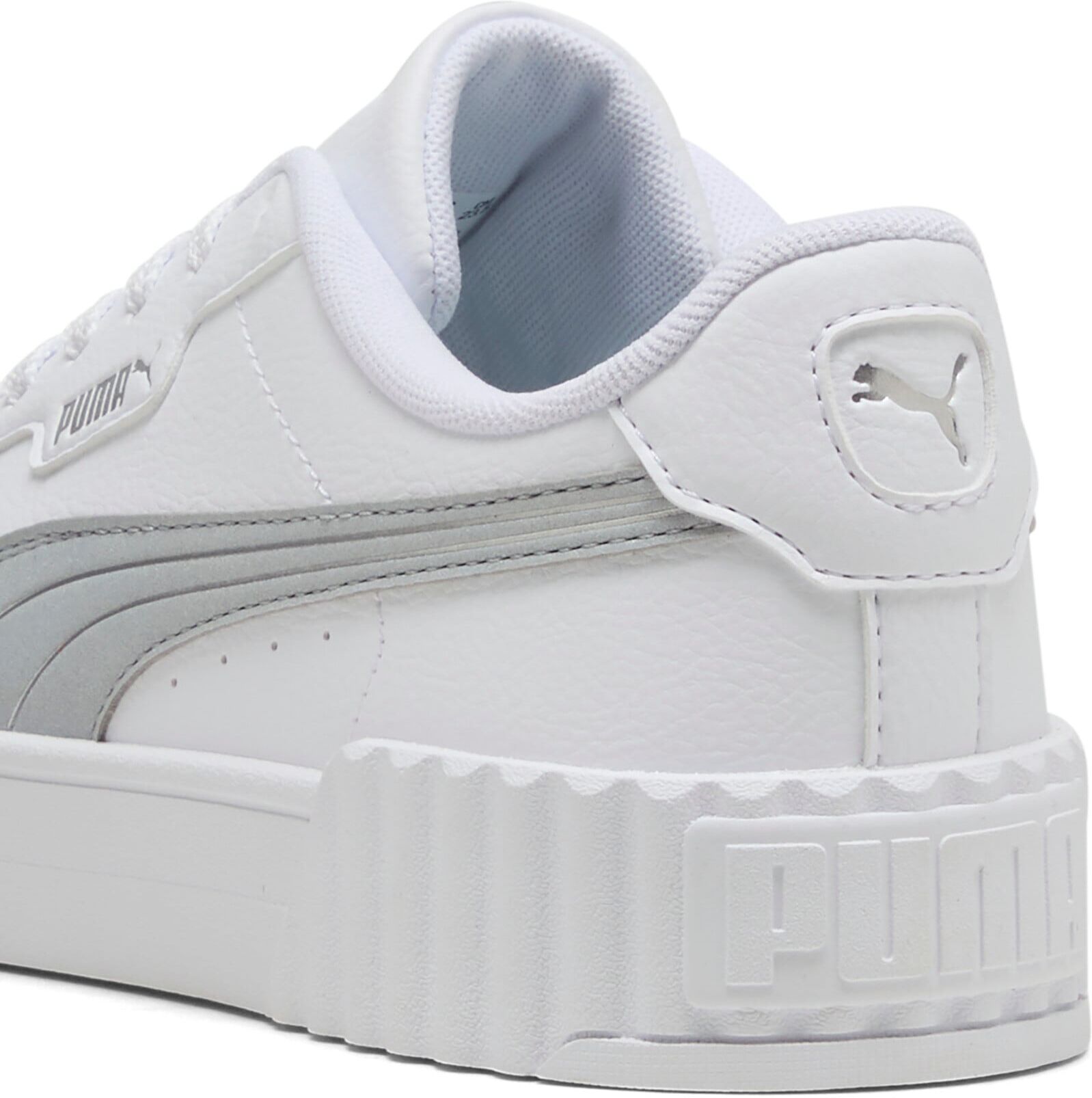 Sneaker PUMA "CARINA 3.0 AQUA METALLICS", Damen, Gr. 38, weiss (puma weiß, puma silber), Schuhe Sneaker puma weiß, puma silber 38