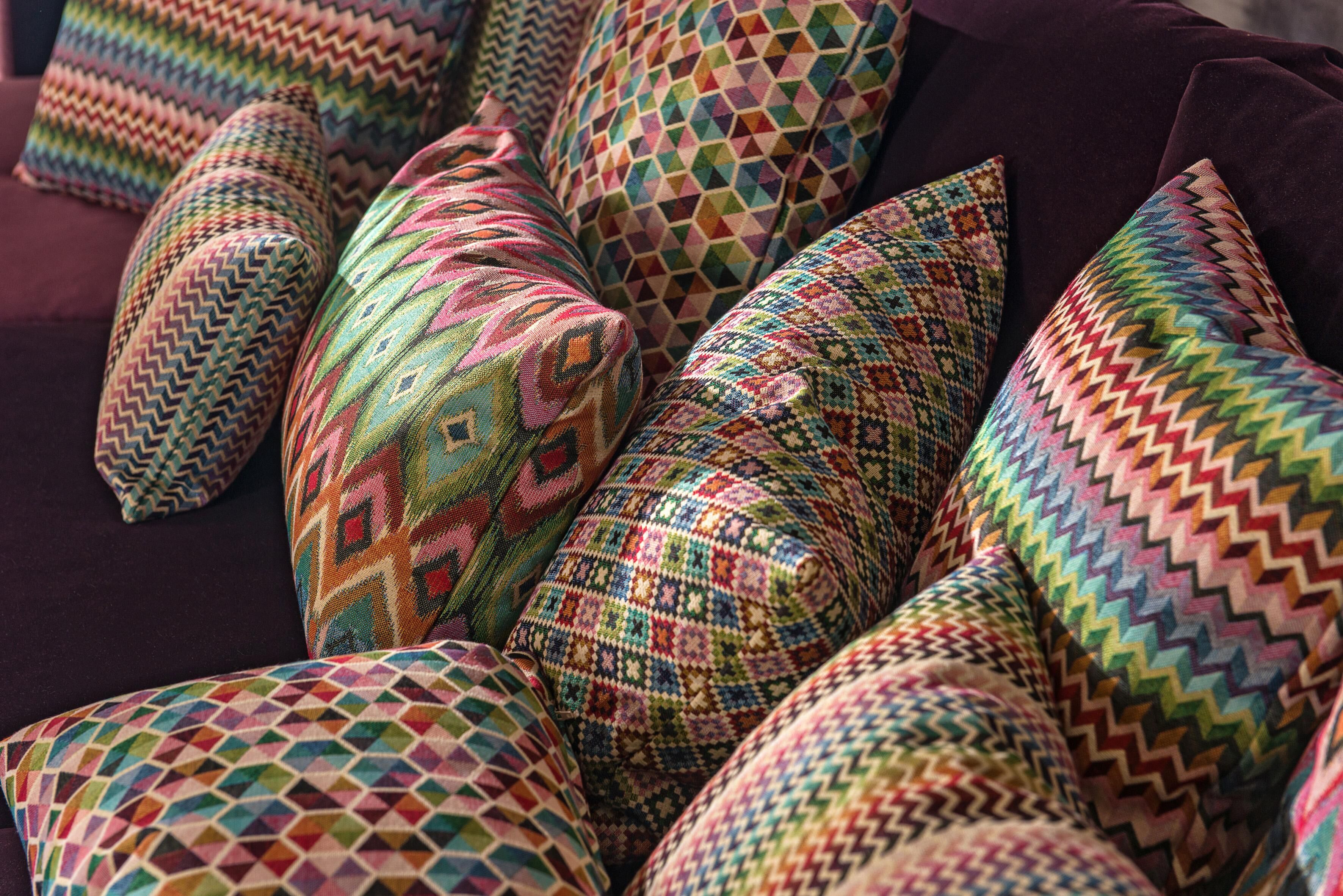Dekokissen H.O.C.K. "Sila", bunt (bunt, gemustert), B:40cm L:60cm, Baumwolle, Polyester, Dekokissen_Sitzkissen_Kissenhüllen, Dekokissen, im Boho-Style