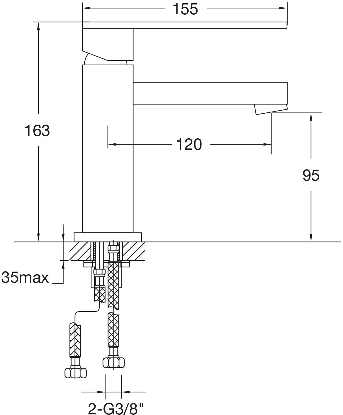 Steinberg Serie 160 Waschtisch-Einhebelmischbatterie ohne Ablaufgarnitur