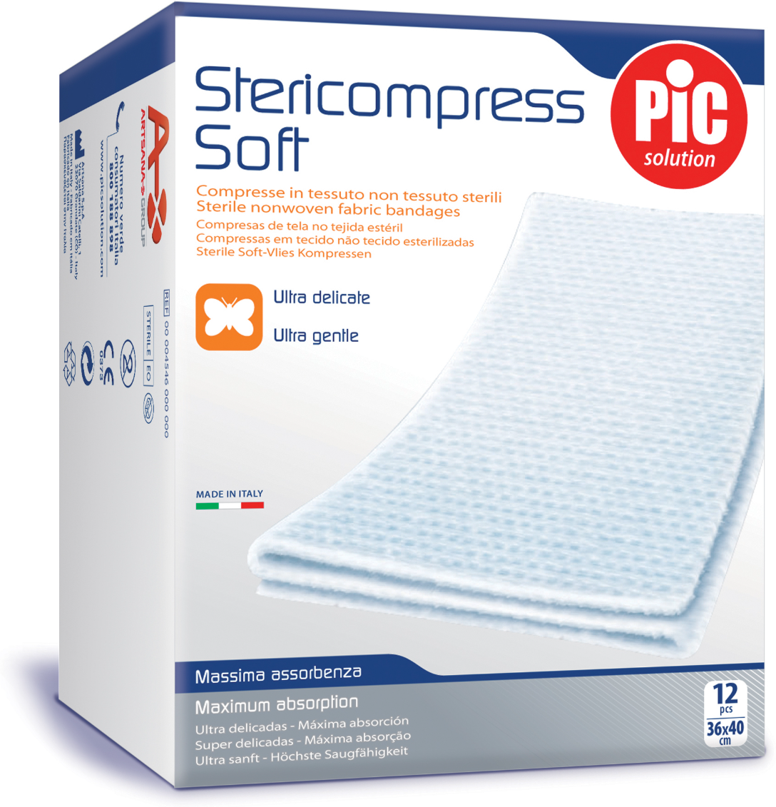 Pic Stericompress Soft Compresse di Garza 18x40 cm 12 Pezzi