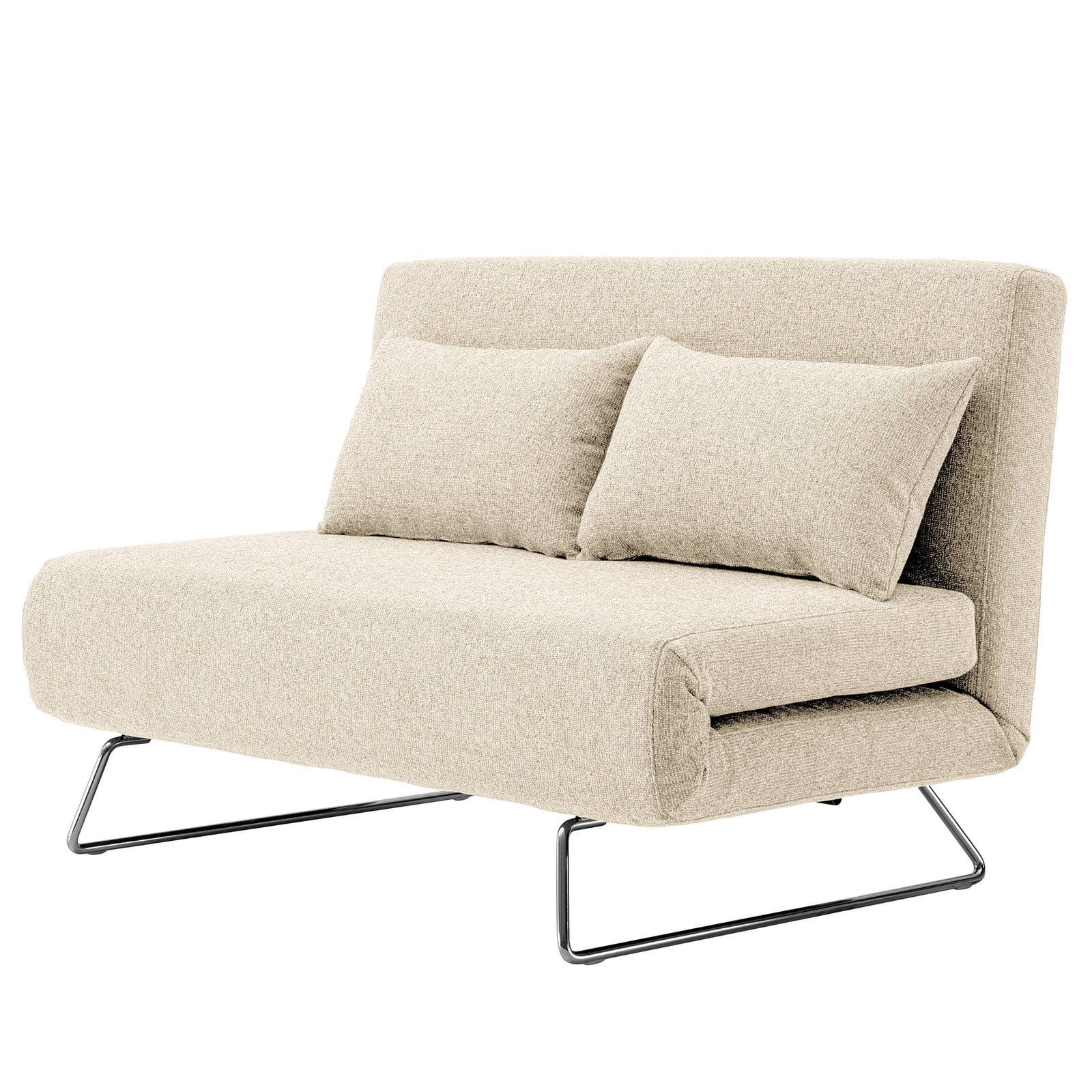 home24 Slaapbank FRIZZO beige Geweven stof Idil B: 130 cm, D: 86 cm, H: 81 cm modern