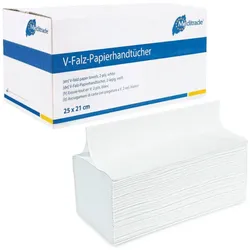 Meditrade Papierhandtücher 6721 V-Falzung 2-lagig 15 St., Haushaltspapier, Weiss
