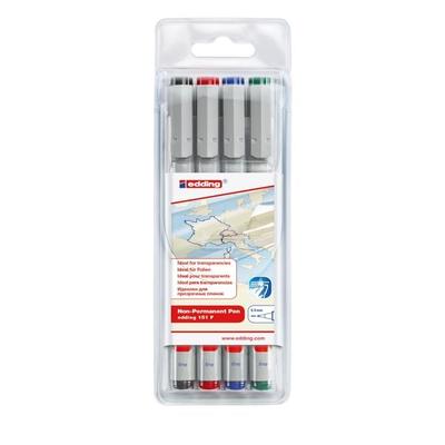 Edding Folienschreiber Non-permanent Pen 151 F, 4er Set
