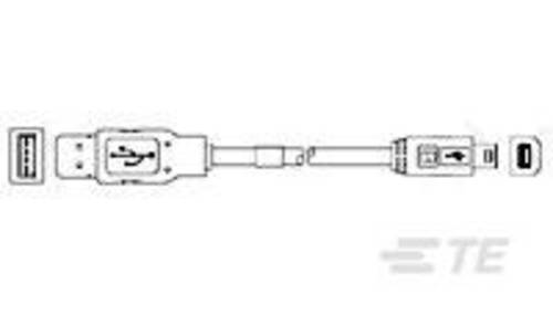 TE Connectivity USB-Kabel USB-A Stecker, USB-B Buchse 1.80m 1487596-3