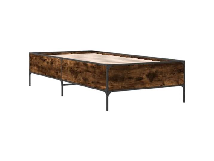 KTHLBRH Bettgestell Eiche Rauchgrau 90 x 200 cm aus mehrschichtigem Holz Stabile Metallbeine, Latten aus Sperrholz, stabile Bettgestelle