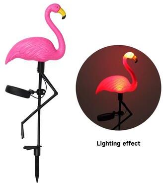 Inspired Finds Solar Flamingo LED Outdoor Garden Light Waterproof Stake Lantern 1 Pcs Orange