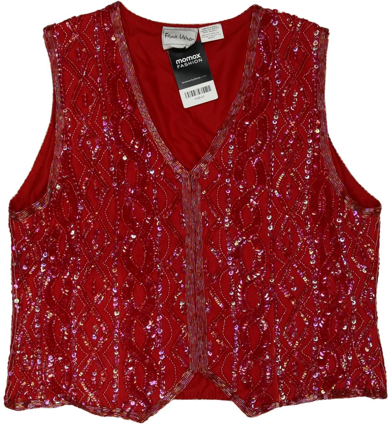Frank Usher Damen Weste, Rot, Gr. L, Seide / Synthetik - Second Hand