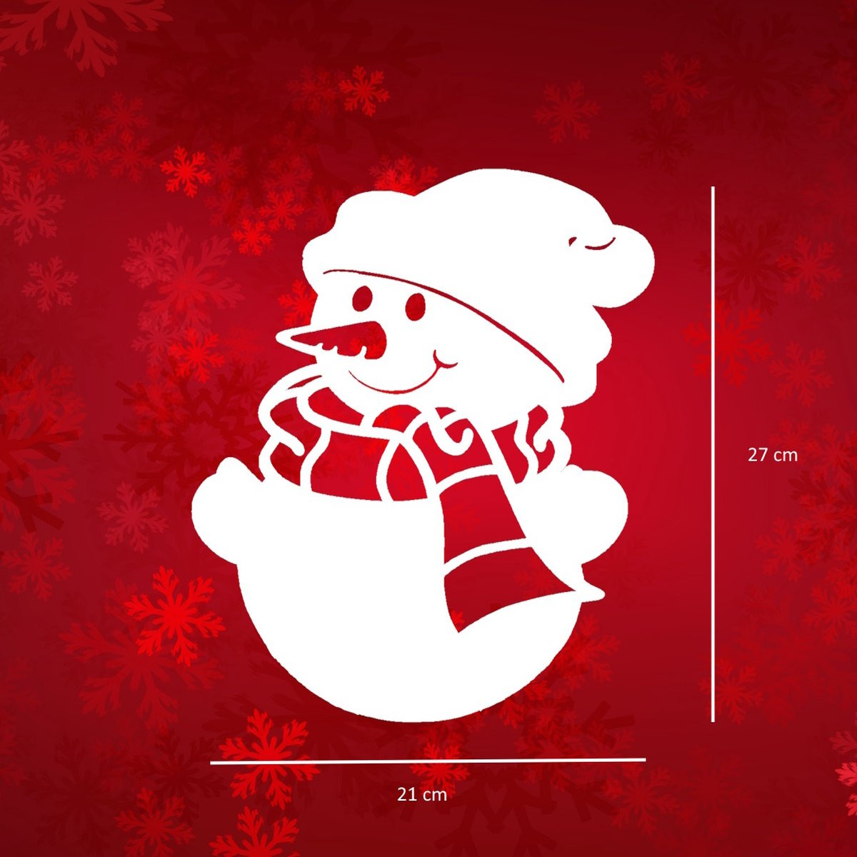 Little1Gifts Raamsticker Kerst Sneeuwpop Middel