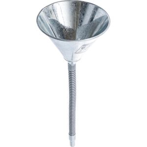 BGS-technic Trichter 8030, silber, Ø 14,5 cm, aus Metall, mit Sieb & Schlauch