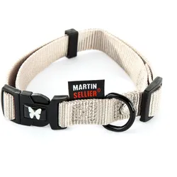 Martin Halsband Verstelbaar Nylon Grijs (M, Hund, Allgemein), Halsband + Leine