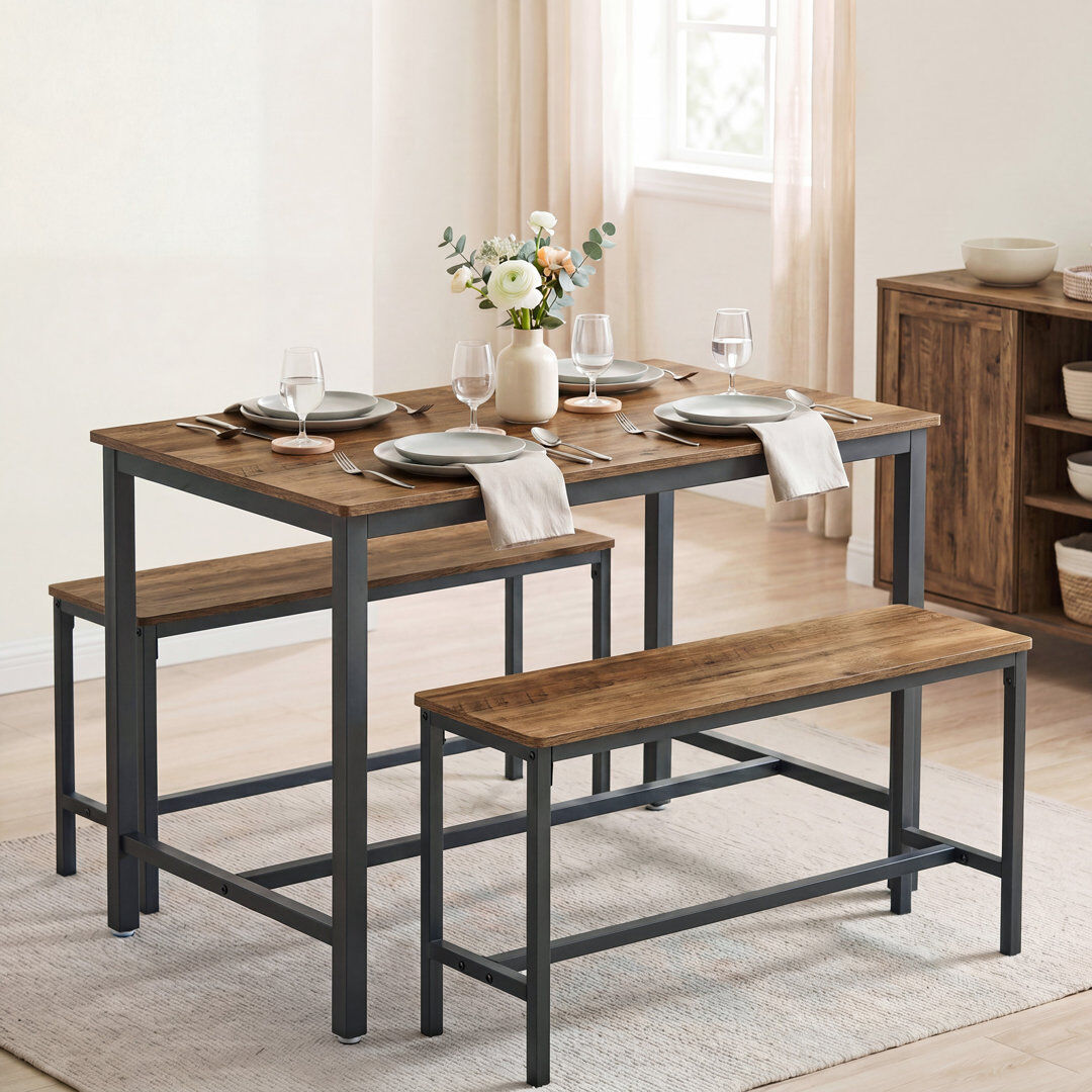 Borough Wharf Franko 4 -Person Dining Set Honey Brown 4