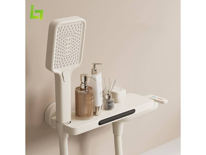 Plate-forme de stockage froide et chaude pour baignoire, robinet de douche à chaud, corps en laiton, cascade
