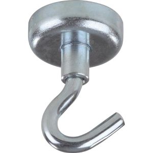 Böttcher-AG Hakenmagnet Neodym, extra stark, Ø 20mm, Haftkraft 10kg, silber