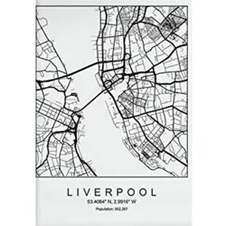 POSTER Liverpool Minimalistische Stadtplanen A3 Rahmenlos