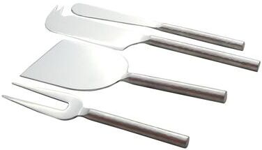 INOX artisans Satin Polished TUCKER Design Cheese Accessories 4 Pcs. Set.