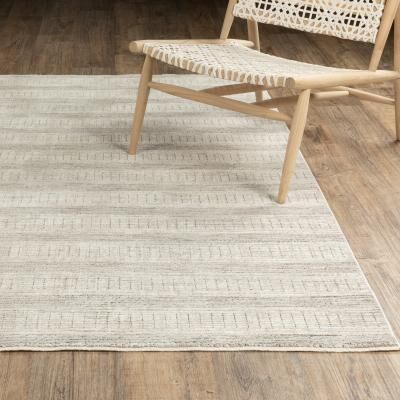 Style Haven Bennett Modern Linear Ladder-Stitch Ivory / Brown Area Rug