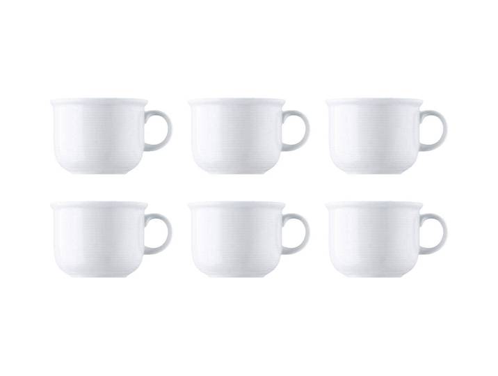 Tasse THOMAS PORZELLAN Trend 180 ml, 6 Stück , weiss (weiß), H:6,2cm Ø:6,8cm, Porzellan, Trinkgefässe, Tasse