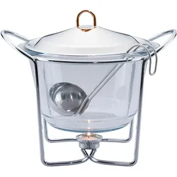 BerlingerHaus Suppenwärmer, Rechaud, 4L, Speisewärmer, Rosa, Transparent, Silber