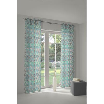 Vorhang ADAM "Bio Bel" Gr. 2, blau, B:145cm H:175cm, Jacquard, Baumwolle (Bio-Baumwolle), Gardinen, aus 100% Bio-Baumwolle