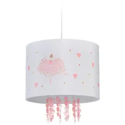 Relaxdays Hängelampe Kinderzimmer Ballerina Weiß,Gelb,Rosa