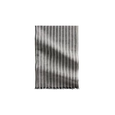 Schal MARC O'POLO "aus Leinen und Bio-Baumwolle", Herren, grau (schwarz), Obermaterial: 65% Leinen, 35% Baumwolle, gestreift, Modetücher Schal