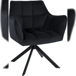 DELUKE® Esszimmerstuhl SWING Samt schwarz - 81x67x58cm, schwarz, Samt Metall Gestell Stühle EsszimmerstühleEsstisch Stühle Küchenstuhl